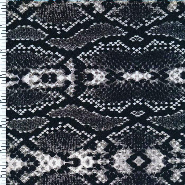 SP-NP2700 Grey Black White King Cobra Skin Nylon Spandex Digitally Wet Print